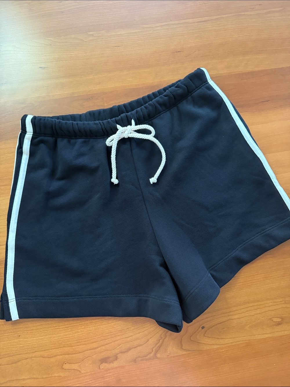 DONNI Stripe Eco-Terry Shorts Jet Black Organic Cotton - Picture 2 of 10